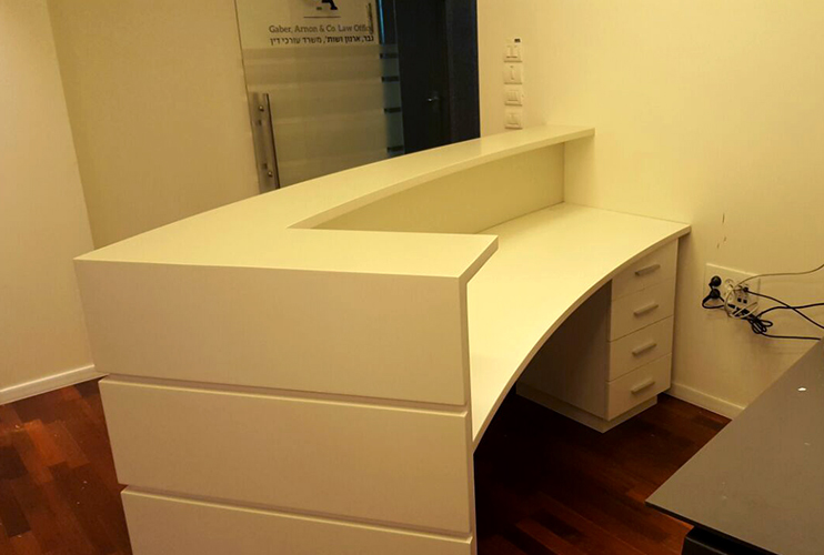 דלפק קבלה למשרד- דלפק אפוקסי פסים מעוגל | מס': 2012