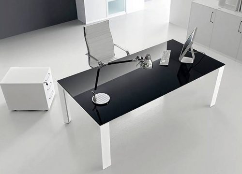 10Minael3010 500x360 - שולחן משרדי- STAR דגם זכוכית שחורה | מס': 3010