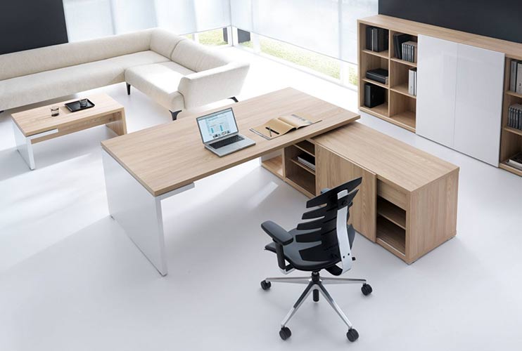 שולחן משרדי MITO בהיר משולב אפוקסי לבן | מס': 3002